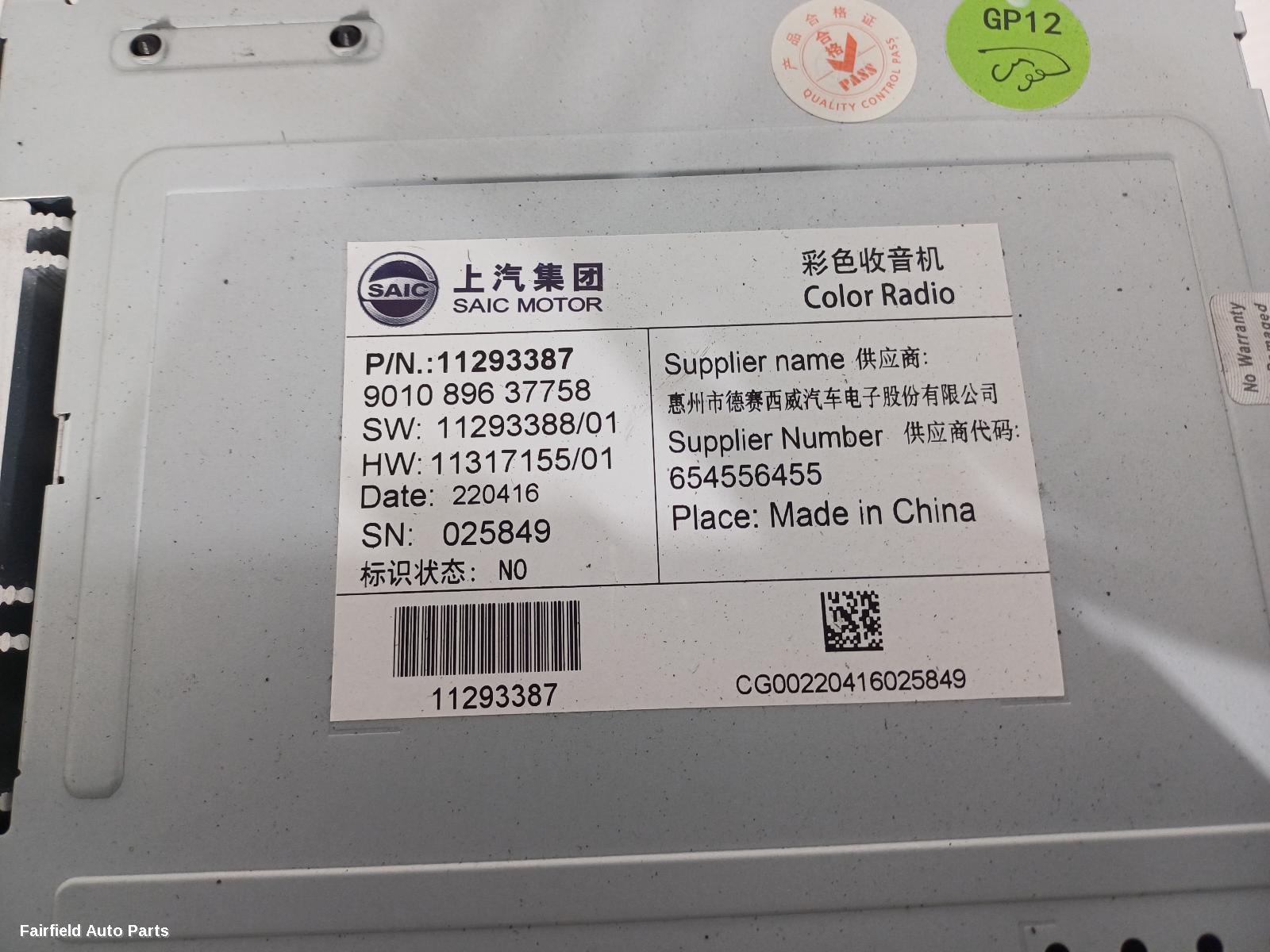 2018-2024 Mg Mg3 Radio Cd Dvd Sat Tv