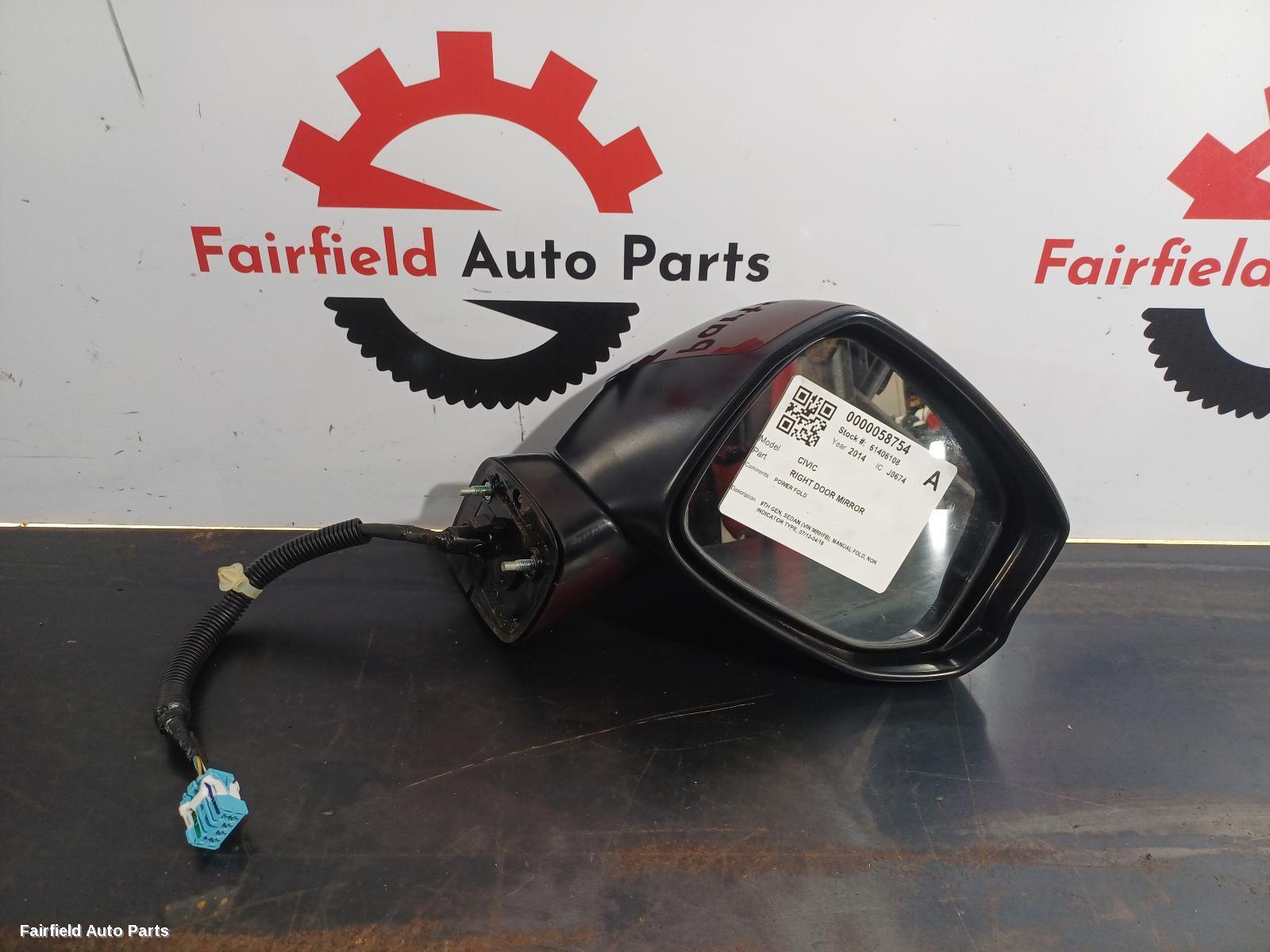 2012-2016 Honda Civic Right Door Mirror