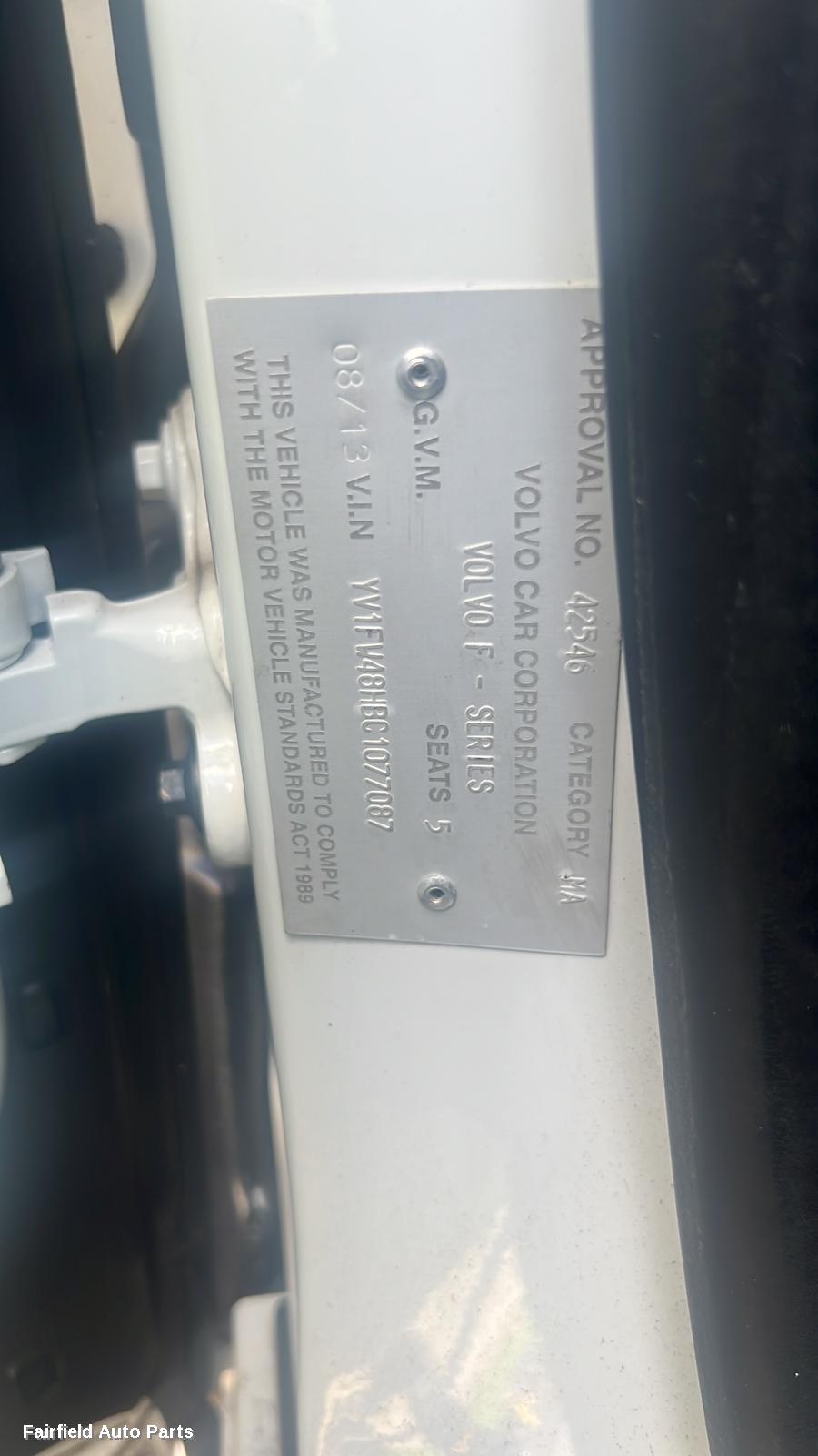 2010-2013 Volvo S60/v60 F Bar Reinforc Brack