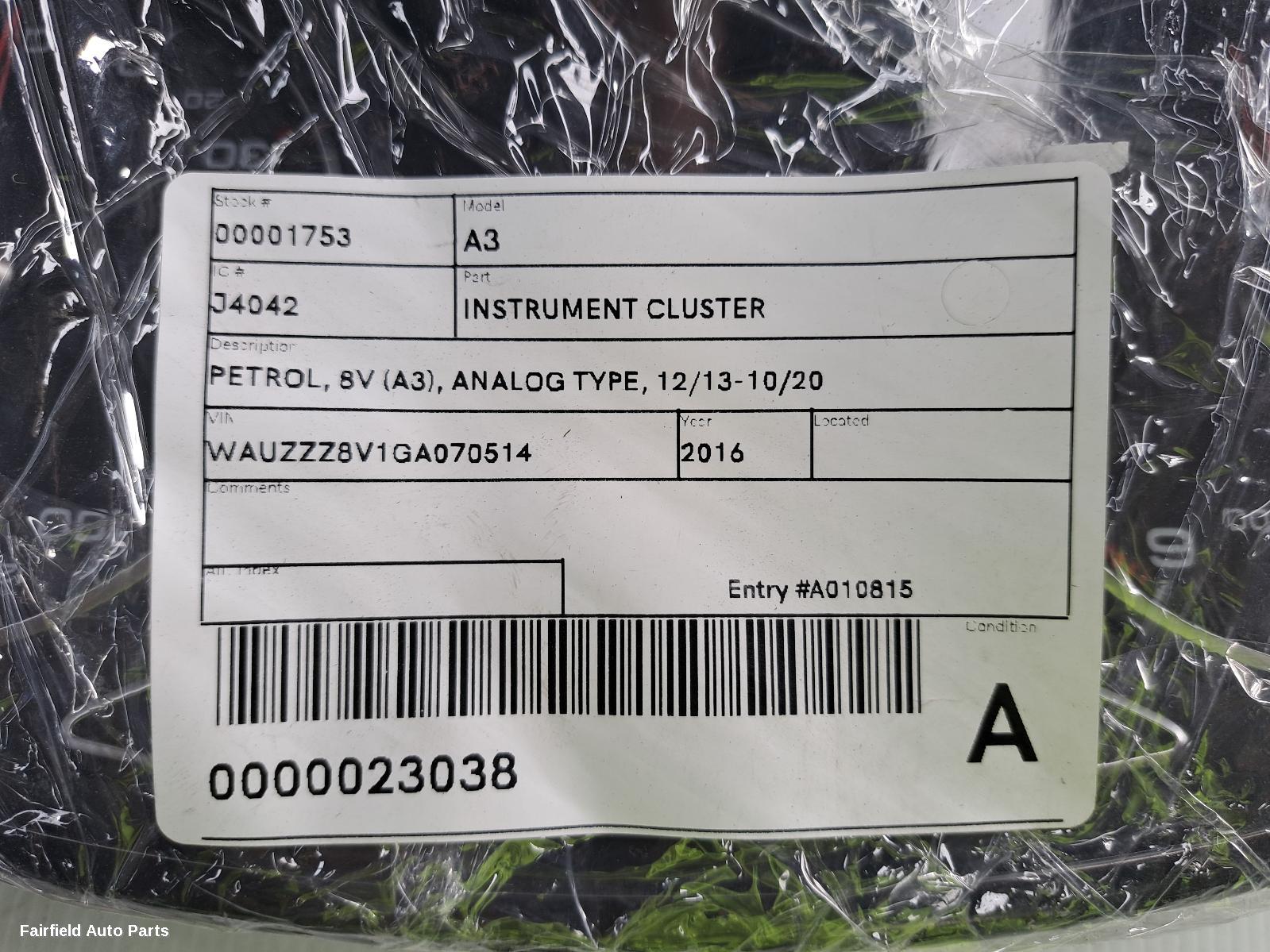 2013-2020 Audi A3 Instrument Cluster