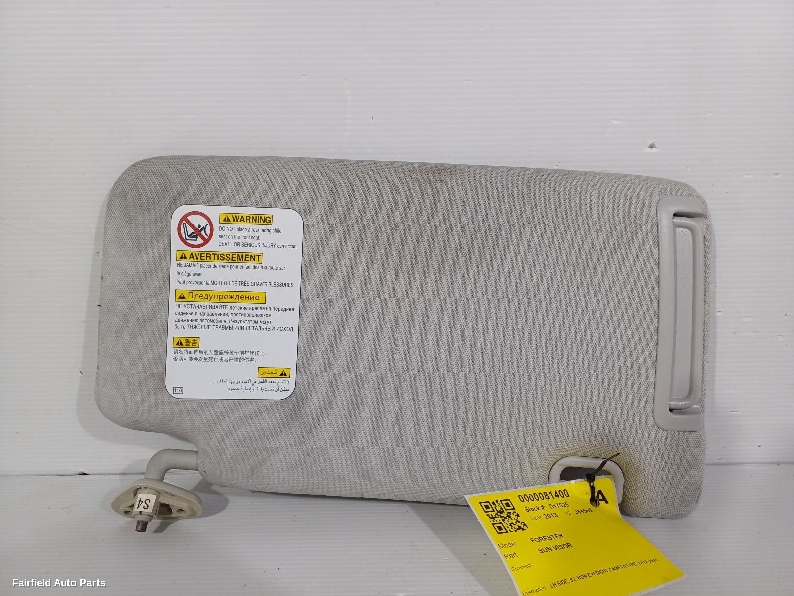 2012-2018 Subaru Forester Sunvisor