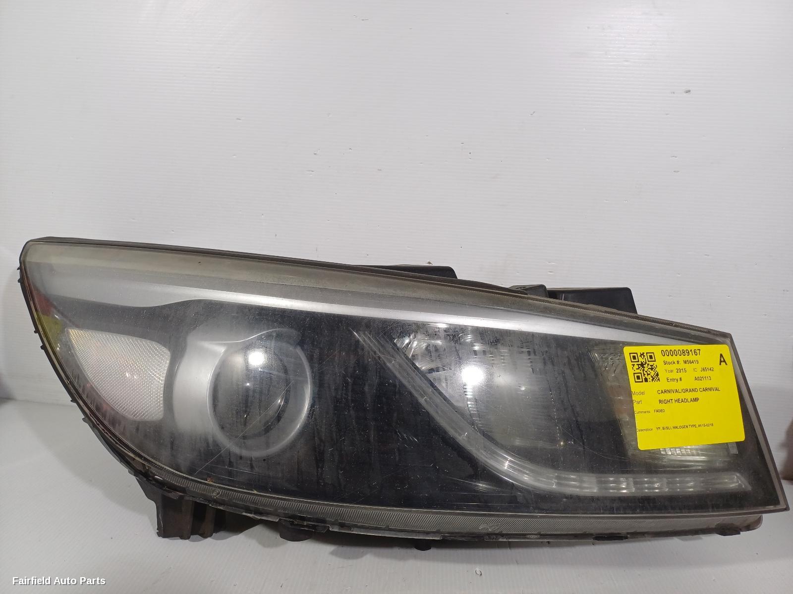 2015-2018 Kia Carnival/grand Carnival Right Headlamp