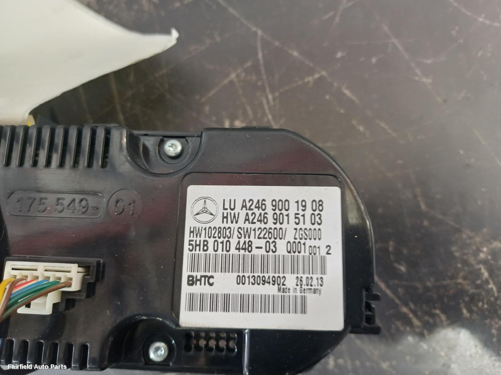 2012-2018 Mercedes A Class Heater Ac Controls