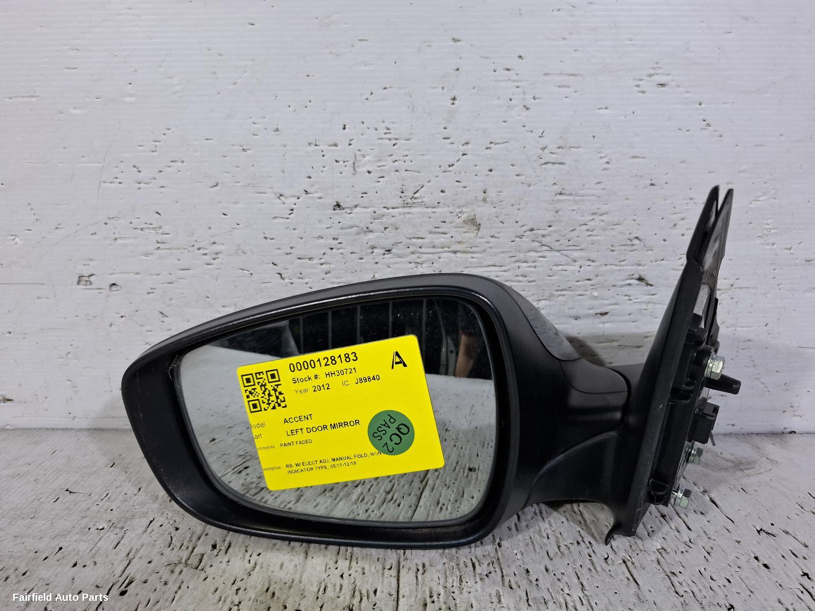 2011-2019 Hyundai Accent Left Door Mirror