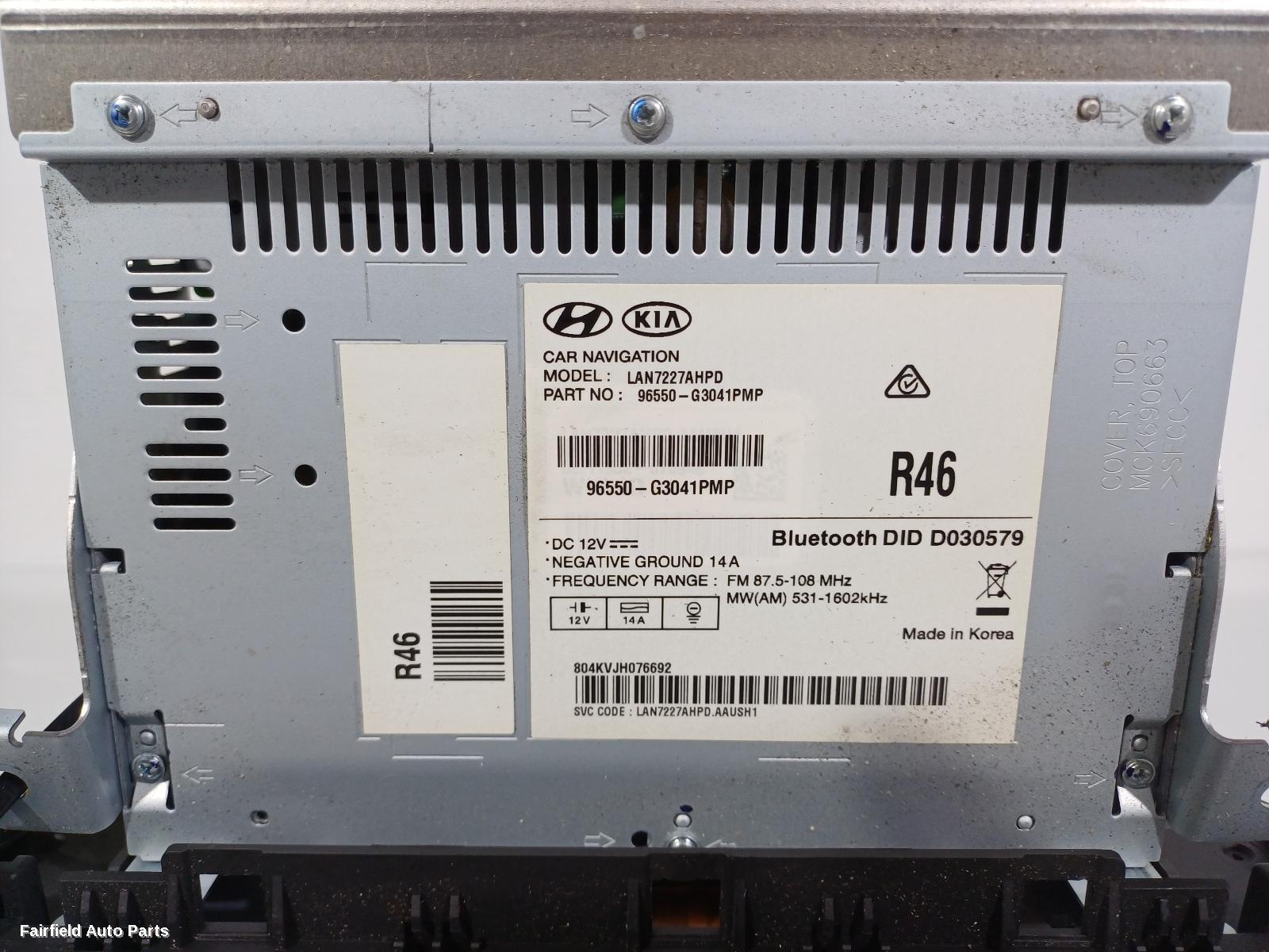 2017-2020 Hyundai I30 Radio Cd Dvd Sat Tv