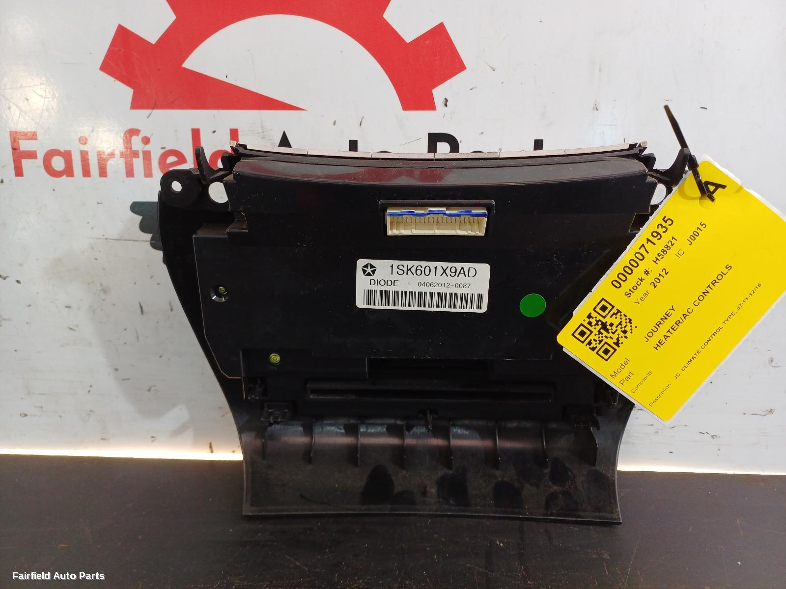 2011-2016 Dodge Journey Heater Ac Controls