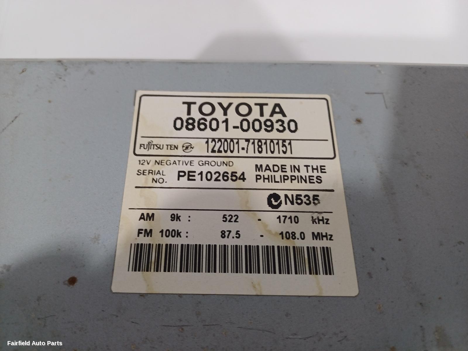2006-2020 Toyota Tarago Radio Cd Dvd Sat Tv