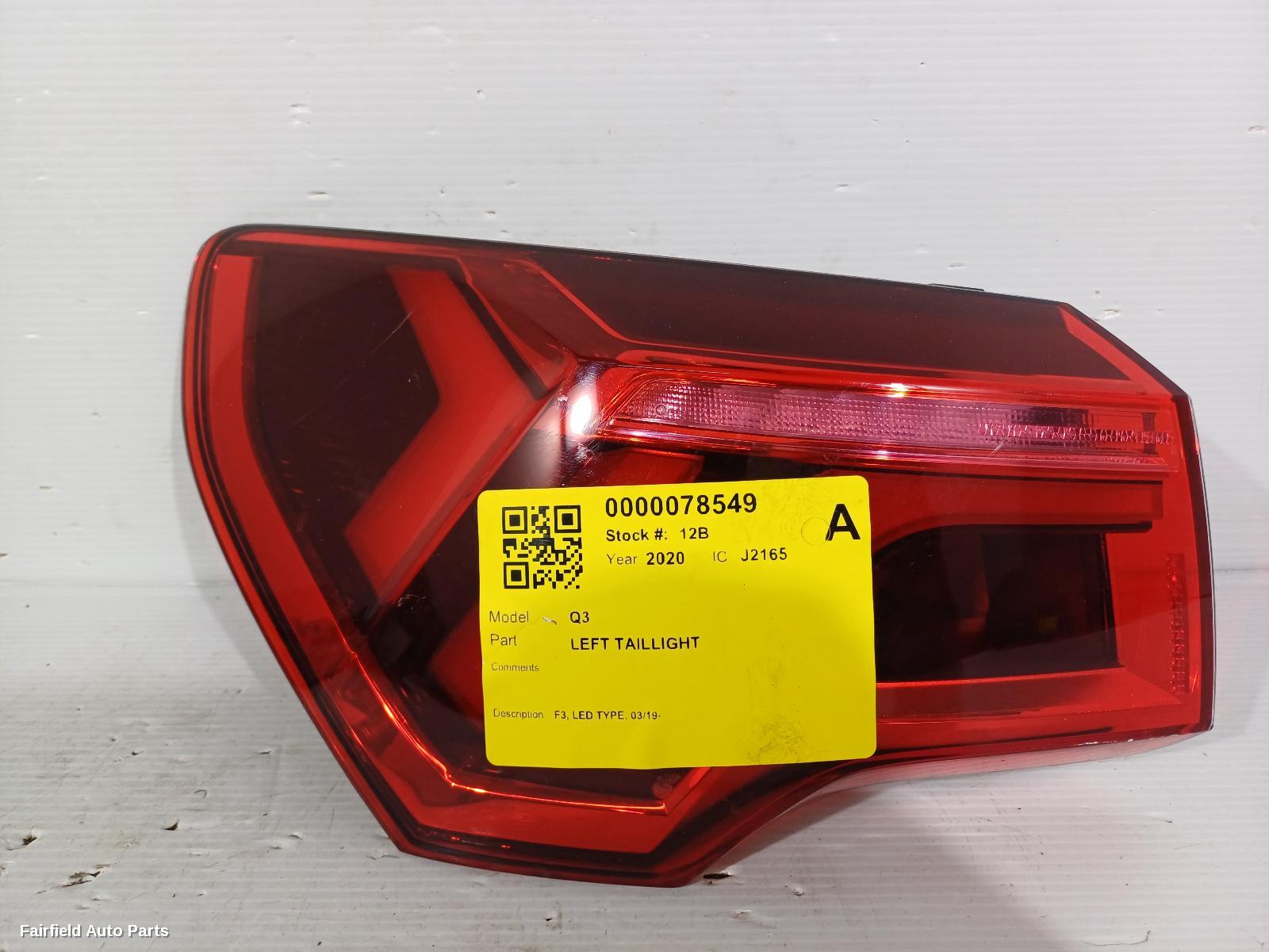 2019-2023 Audi Q3 Left Taillight