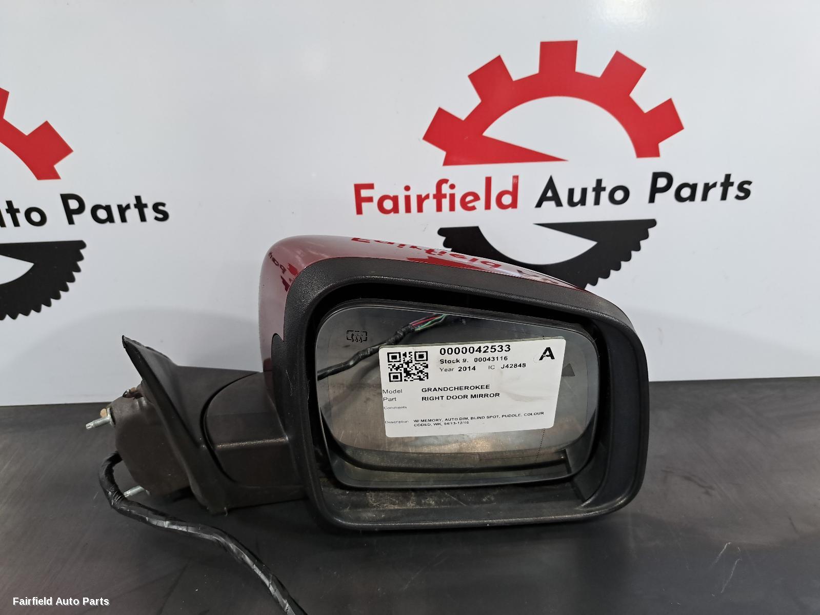 2013-2016 Jeep Grandcherokee Right Door Mirror