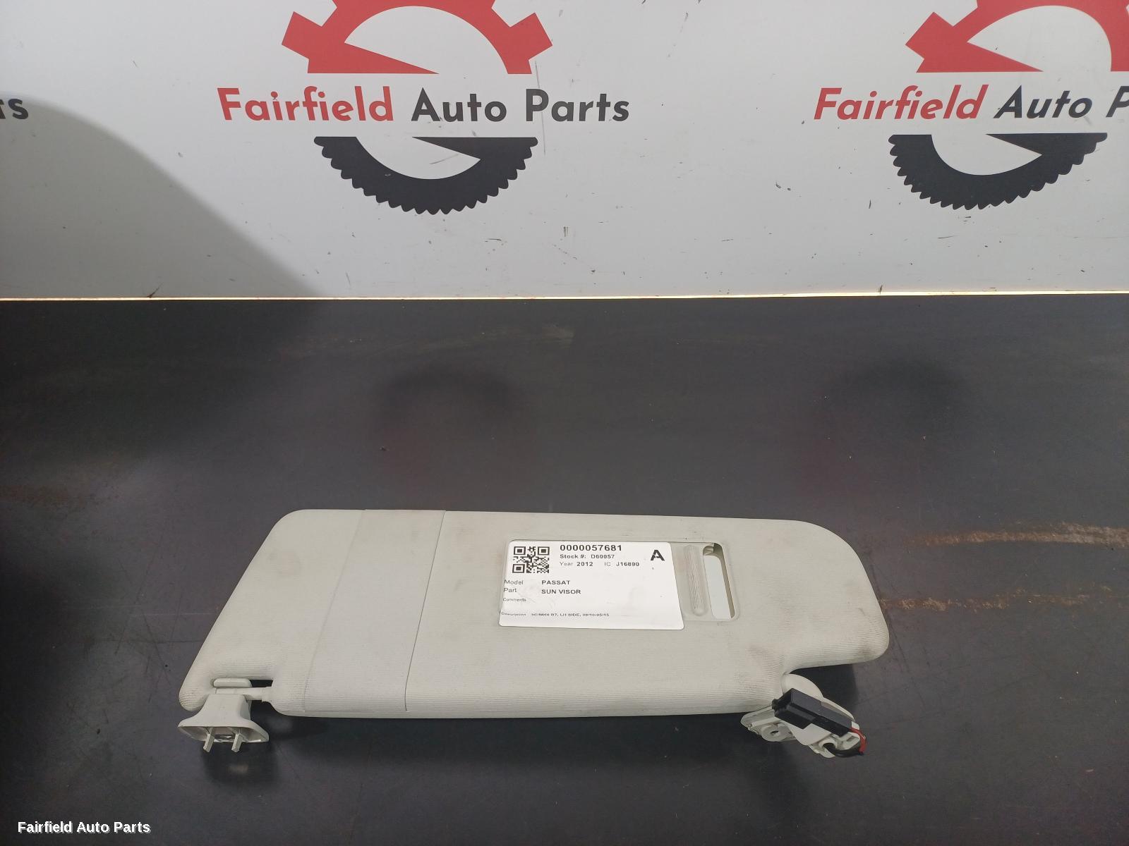 2010-2015 Volkswagen Passat Sunvisor