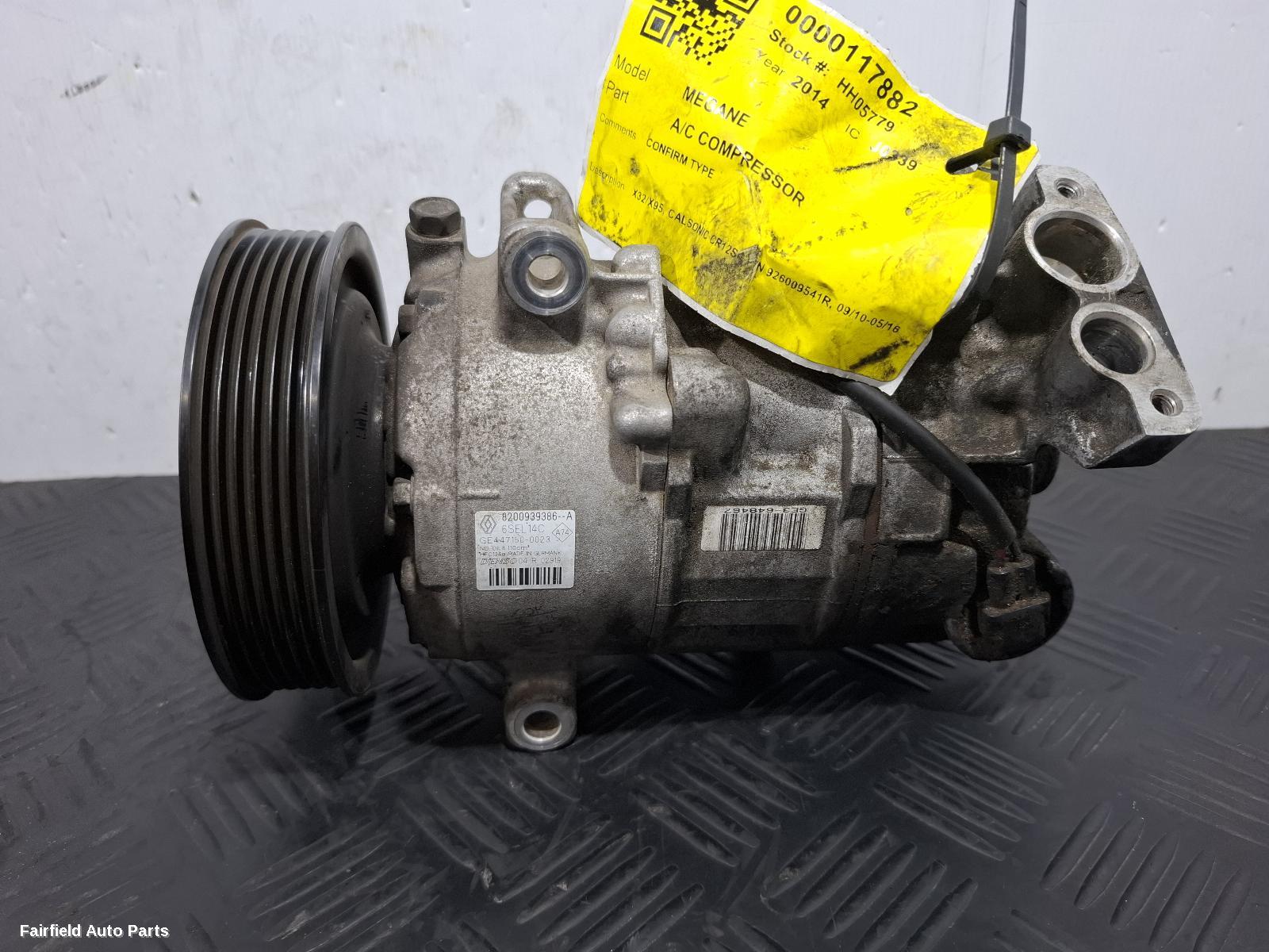 2010-2016 Renault Megane A C Compressor