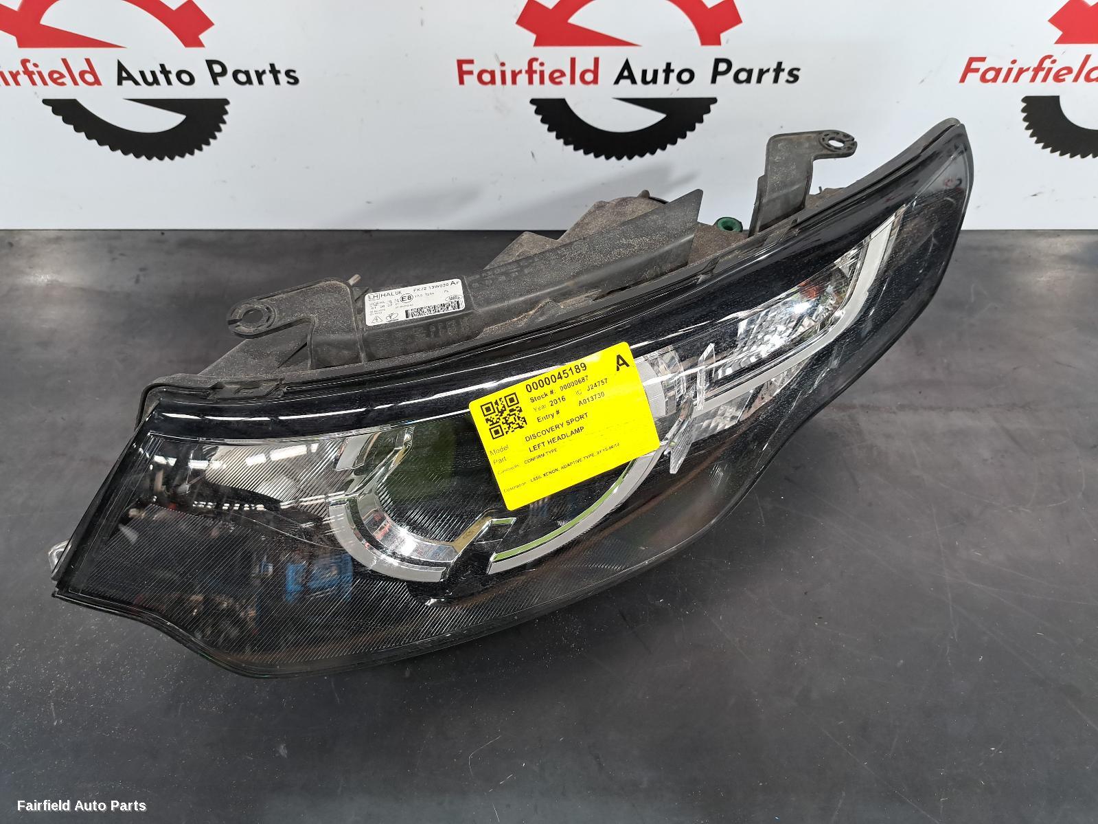 2015-2019 Land Rover Discovery Sport Left Headlamp