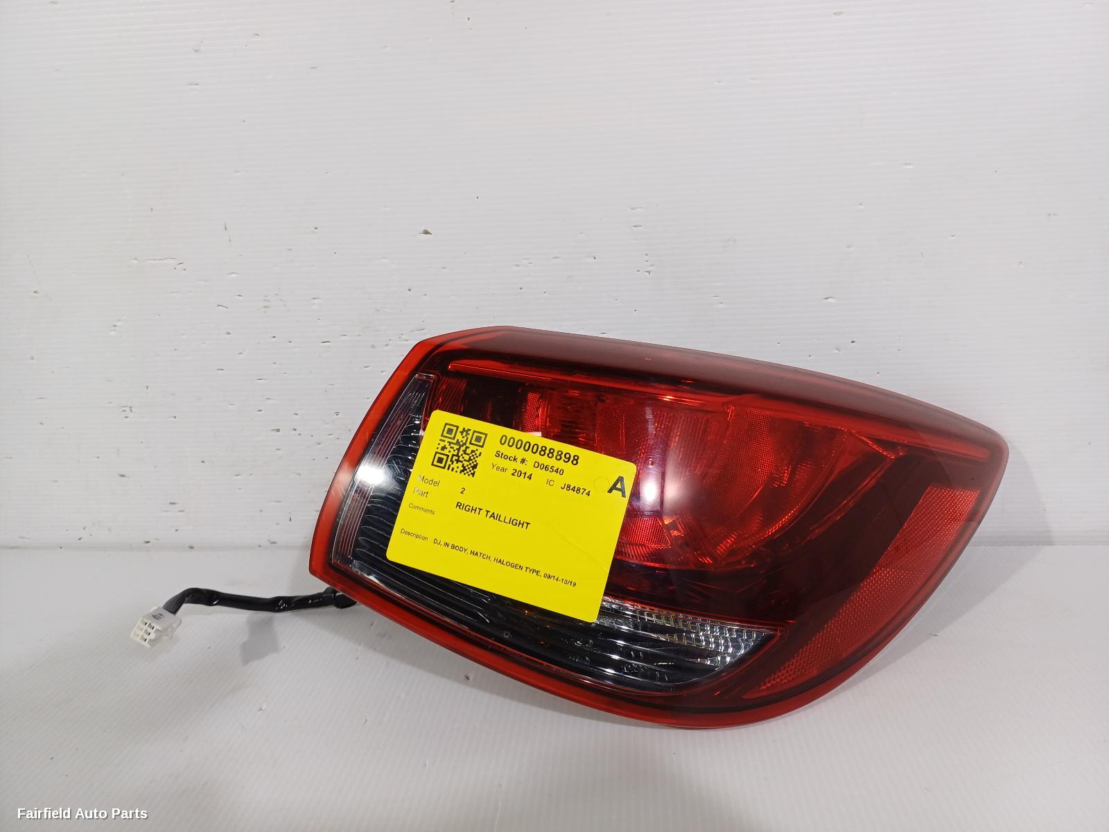 2014-2019 Mazda 2 Right Taillight
