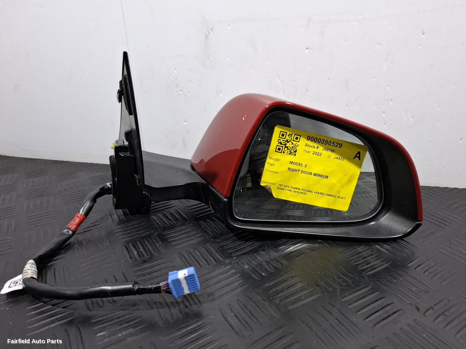 2019-2023 Tesla Model 3 Right Door Mirror
