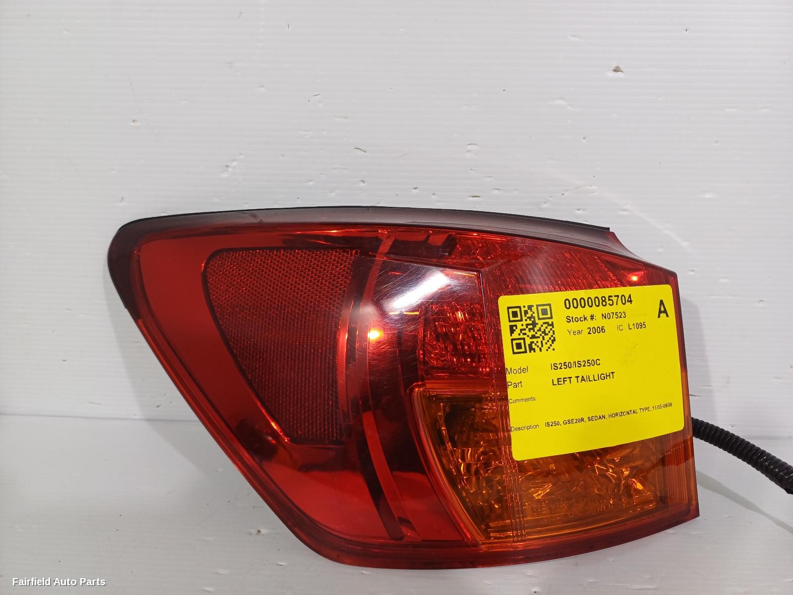 2005-2008 Lexus Is250/is250c Left Taillight