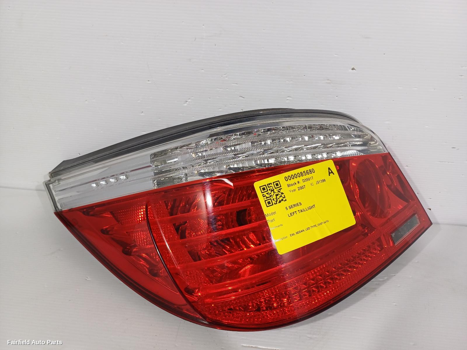 2007-2010 Bmw 5 Series Left Taillight