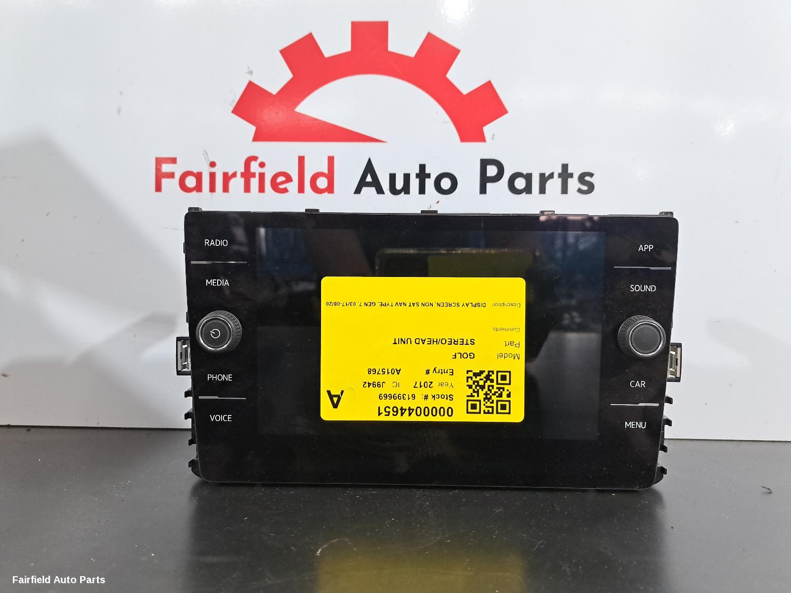 2012-2017 Volkswagen Golf Radio Cd Dvd Sat Tv