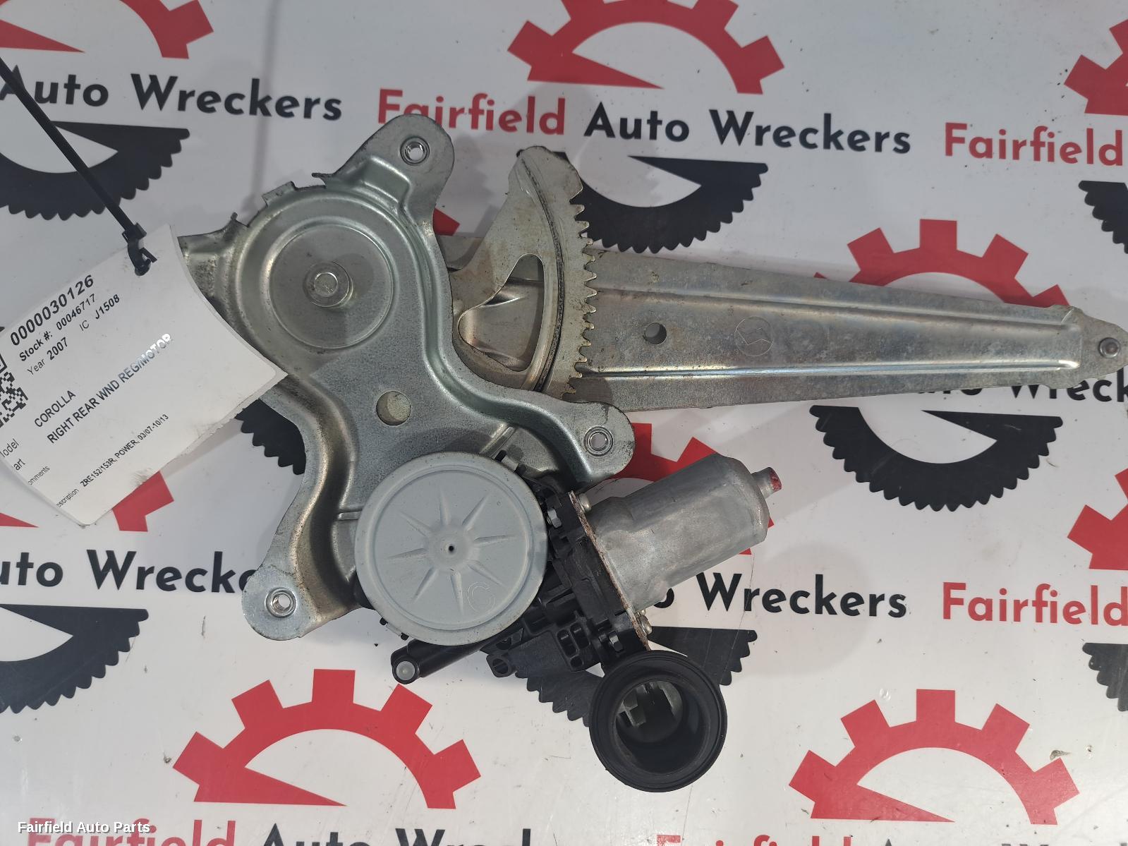 2007-2013 Toyota Corolla Right Rear Wnd Reg Motor
