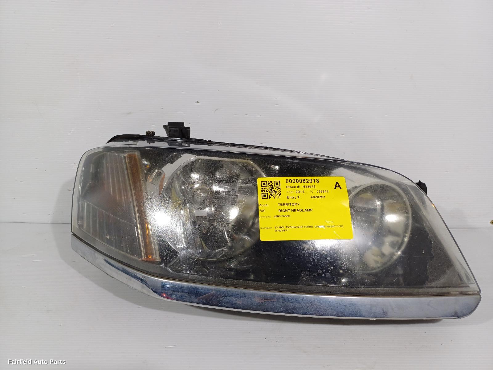 2009-2011 Ford Territory Right Headlamp