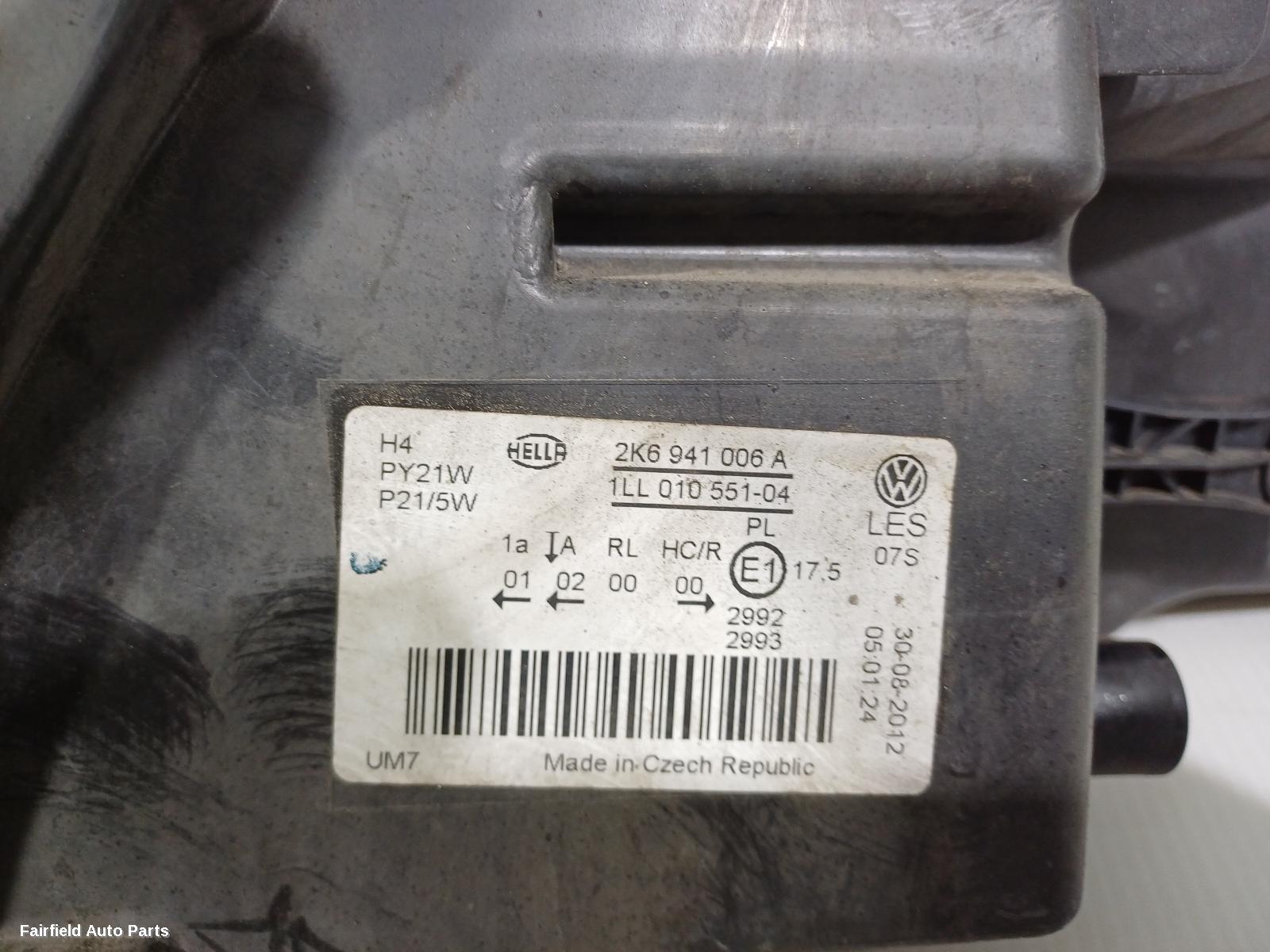 2010-2015 Volkswagen Caddy Right Headlamp