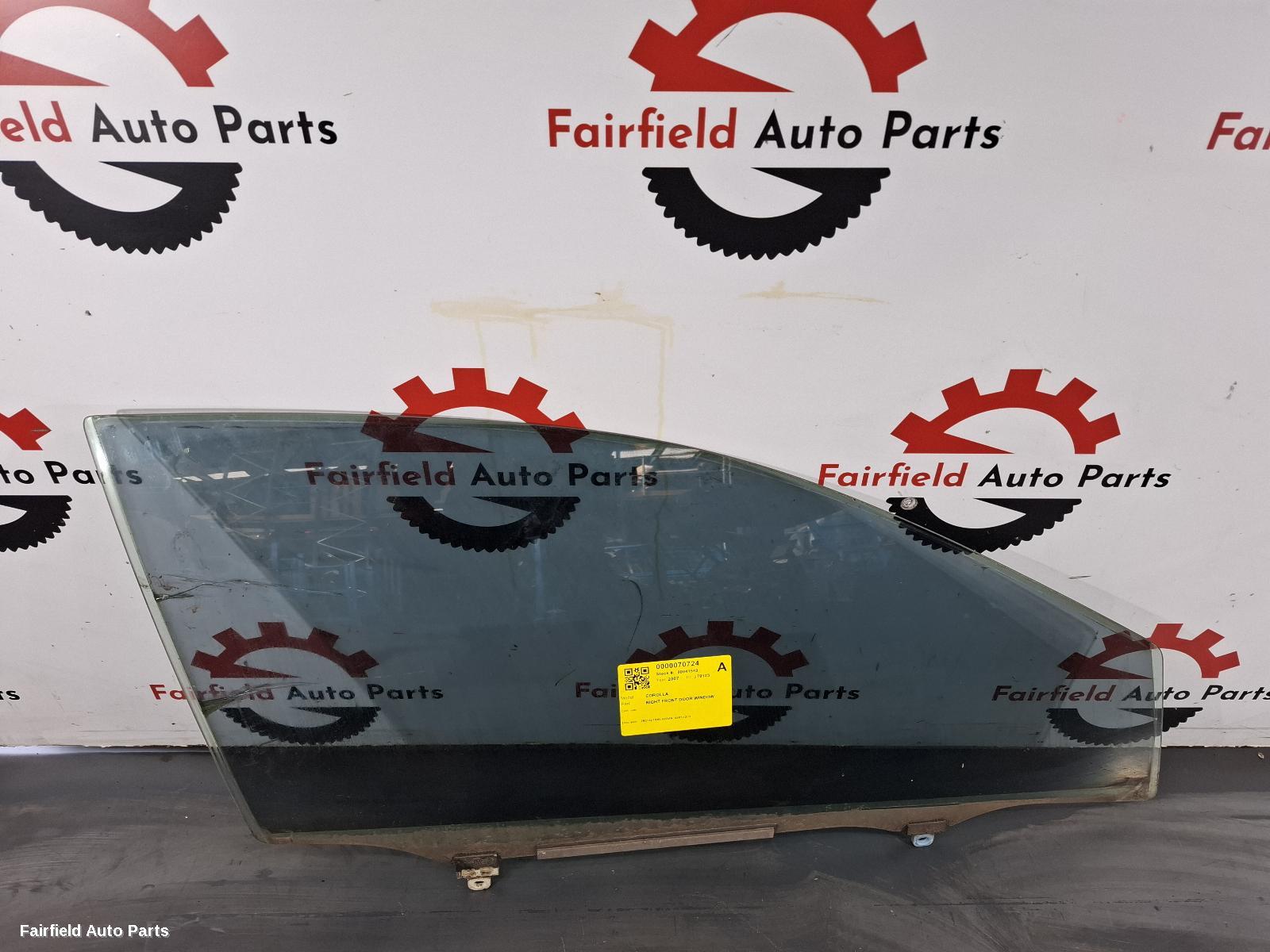 2007-2013 Toyota Corolla Right Front Door Window