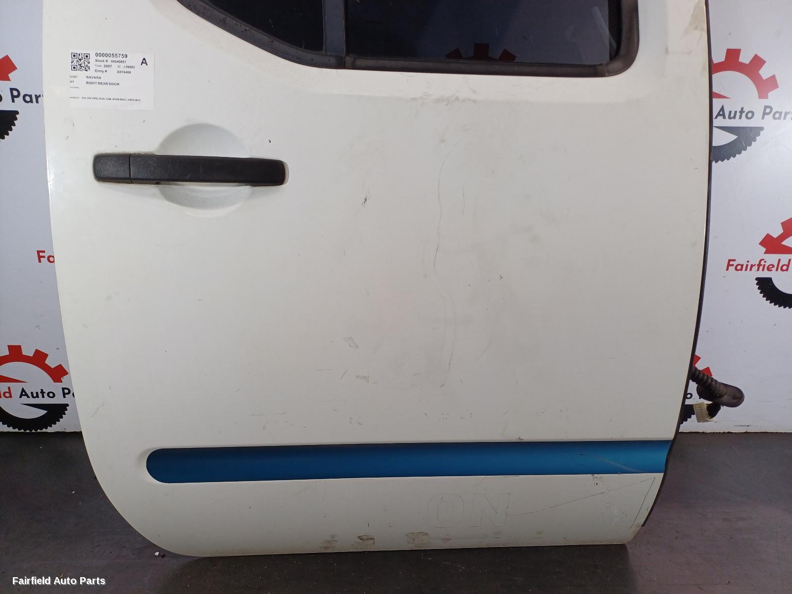 2005-2015 Nissan Navara Right Rear Door Sliding