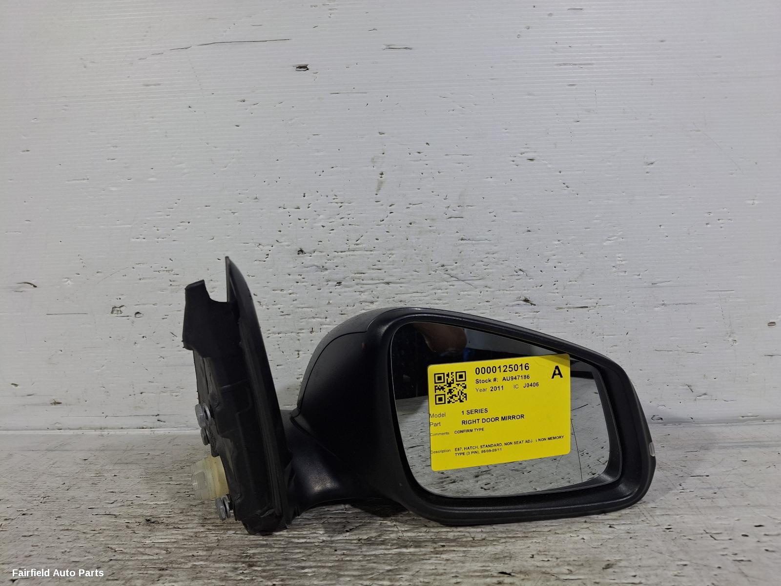 2011-2019 Bmw 1 Series Right Door Mirror