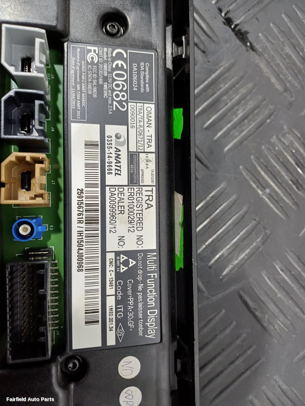 2014-2016 Renault Megane Radio Cd Dvd Sat Tv