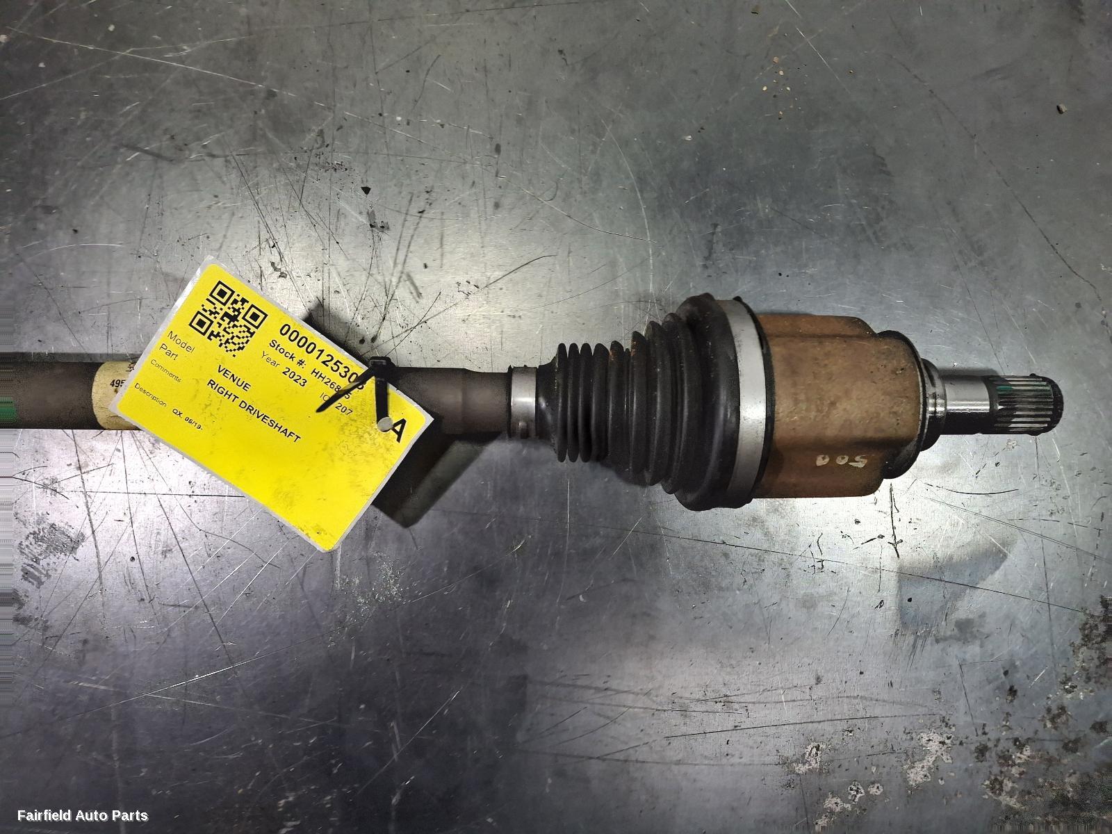 2019-2026 Hyundai Venue Right Driveshaft