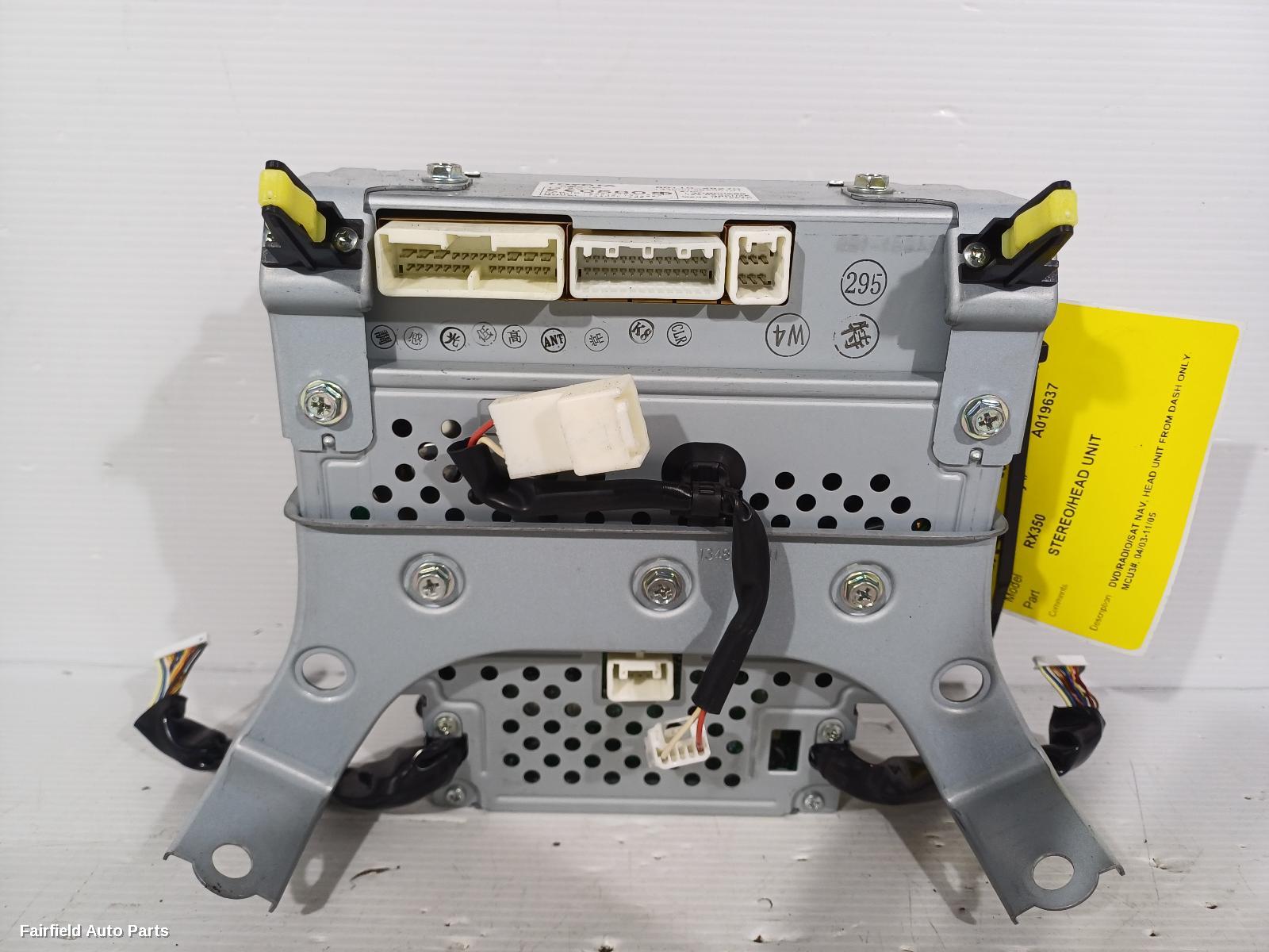 2003-2005 Lexus Rx Series Radio Cd Dvd Sat Tv