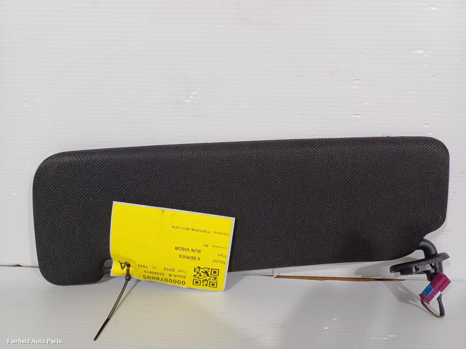 2011-2018 Bmw 6 Series Sunvisor