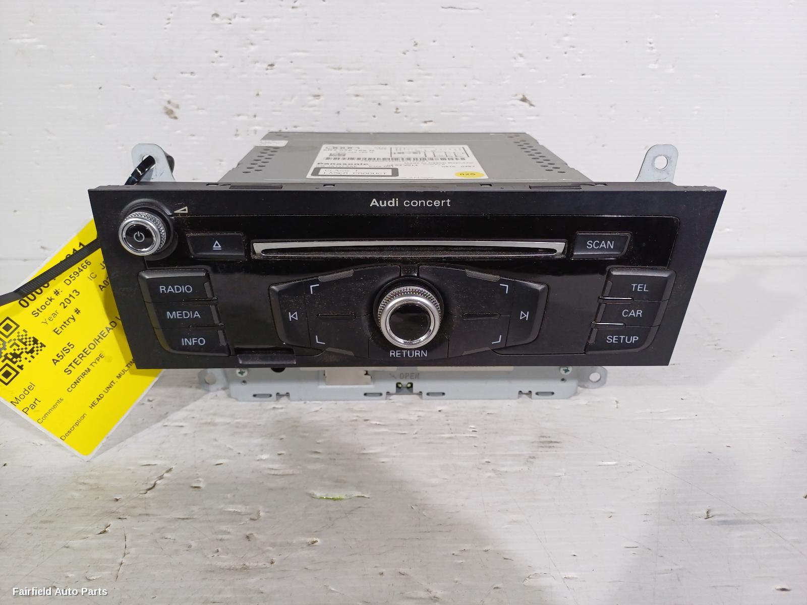 2012-2016 Audi A5 Radio Cd Dvd Sat Tv