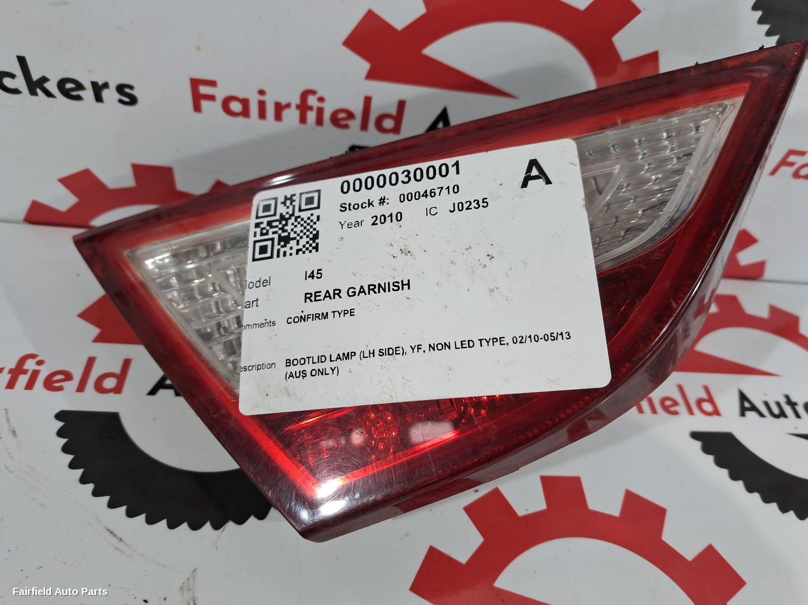 2010-2013 Hyundai I45 Rear Garnish