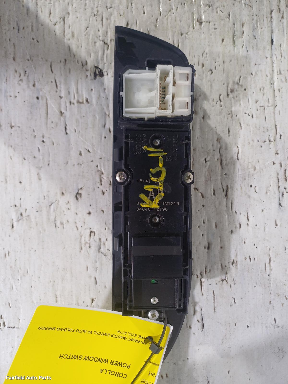 2018-2026 Toyota Corolla Pwr Dr Wind Switch