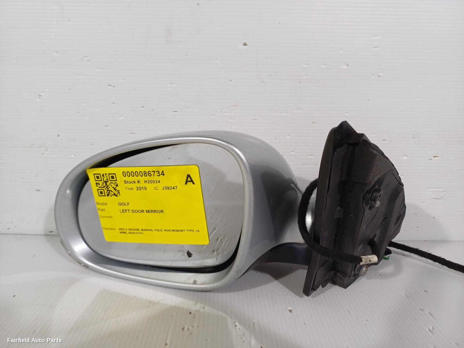2009-2013 Volkswagen Golf Left Door Mirror