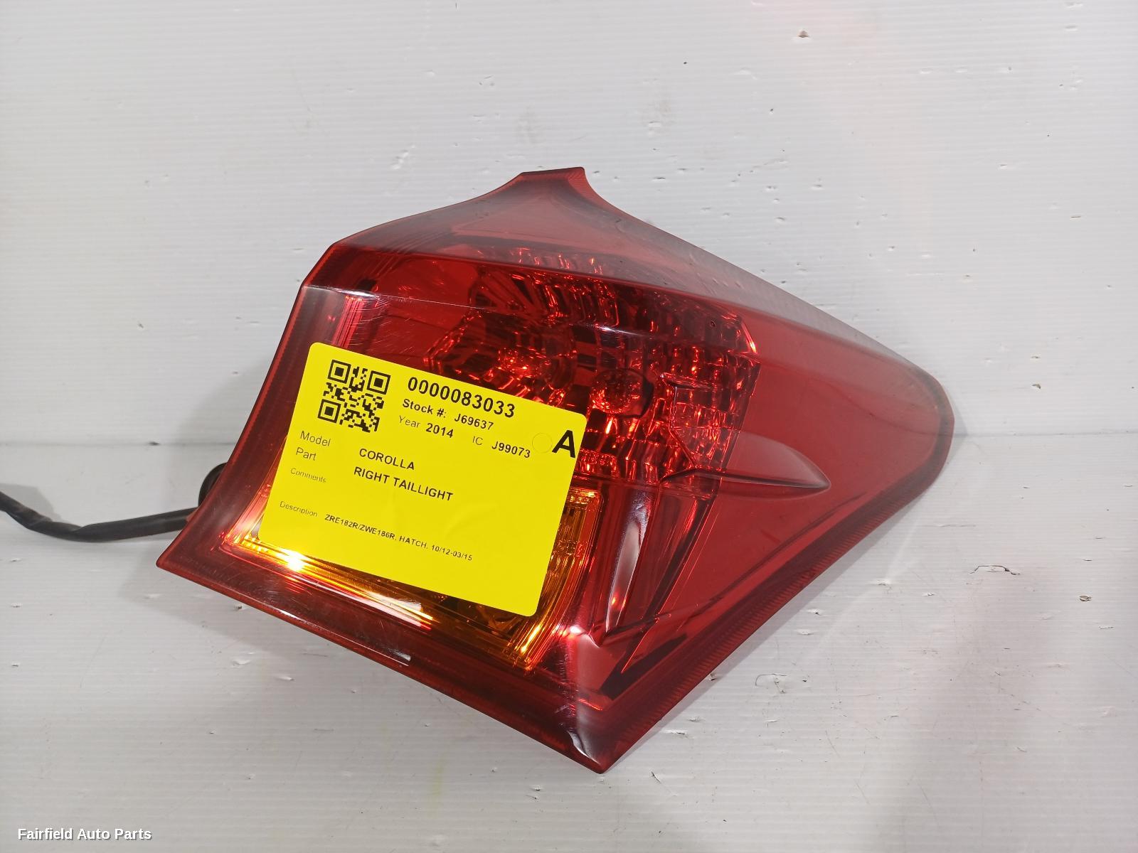 2012-2015 Toyota Corolla Right Taillight