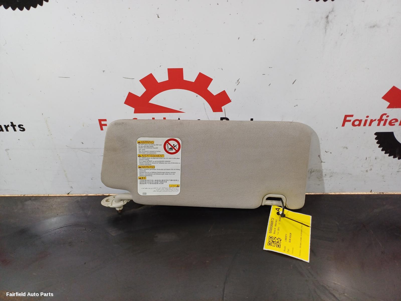 2009-2014 Subaru Liberty Sunvisor