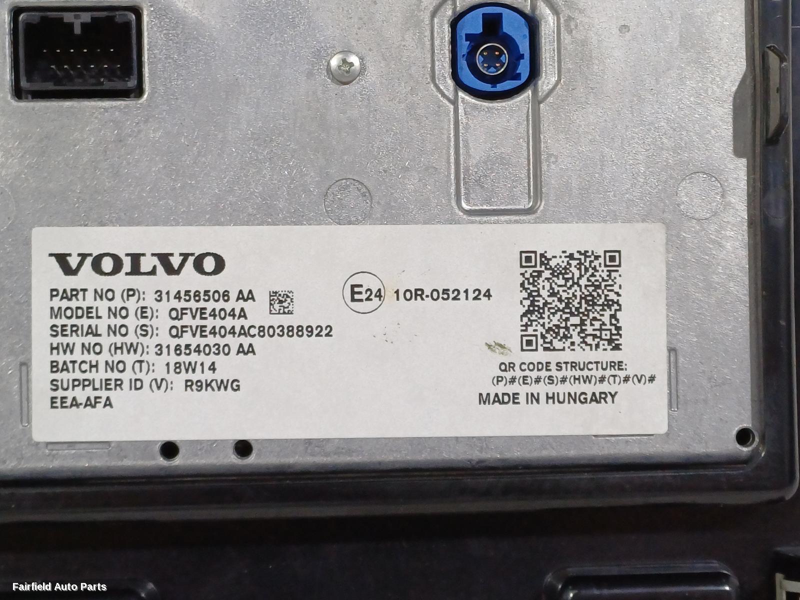 2017-2024 Volvo Xc60 Radio Cd Dvd Sat Tv