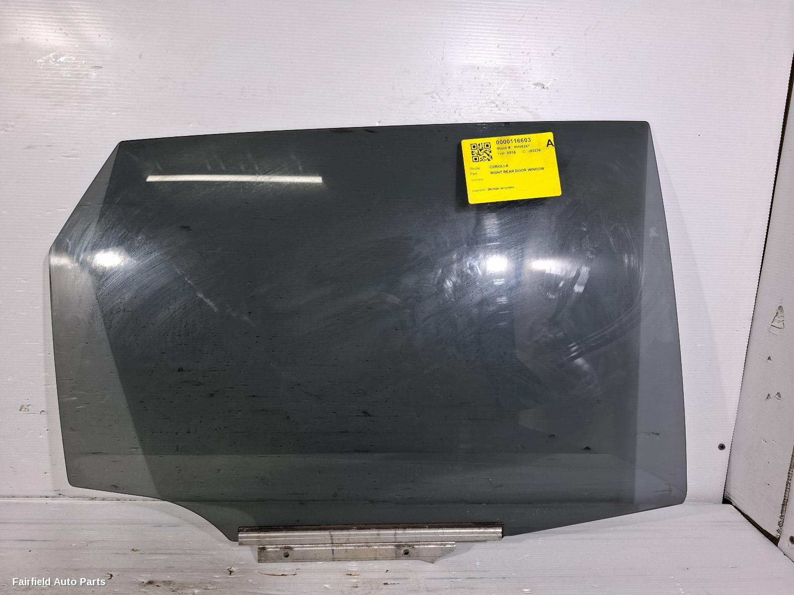 2012-2018 Toyota Corolla Right Rear Door Window