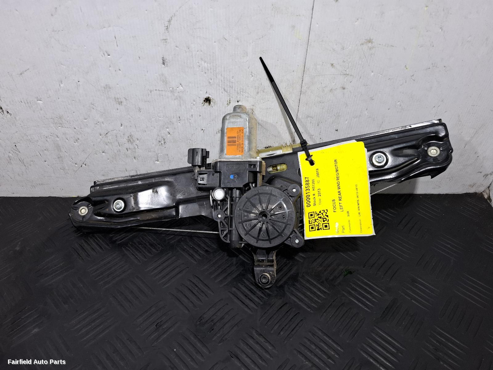 2012-2015 Ford Focus Left Rear Wnd Reg Motor