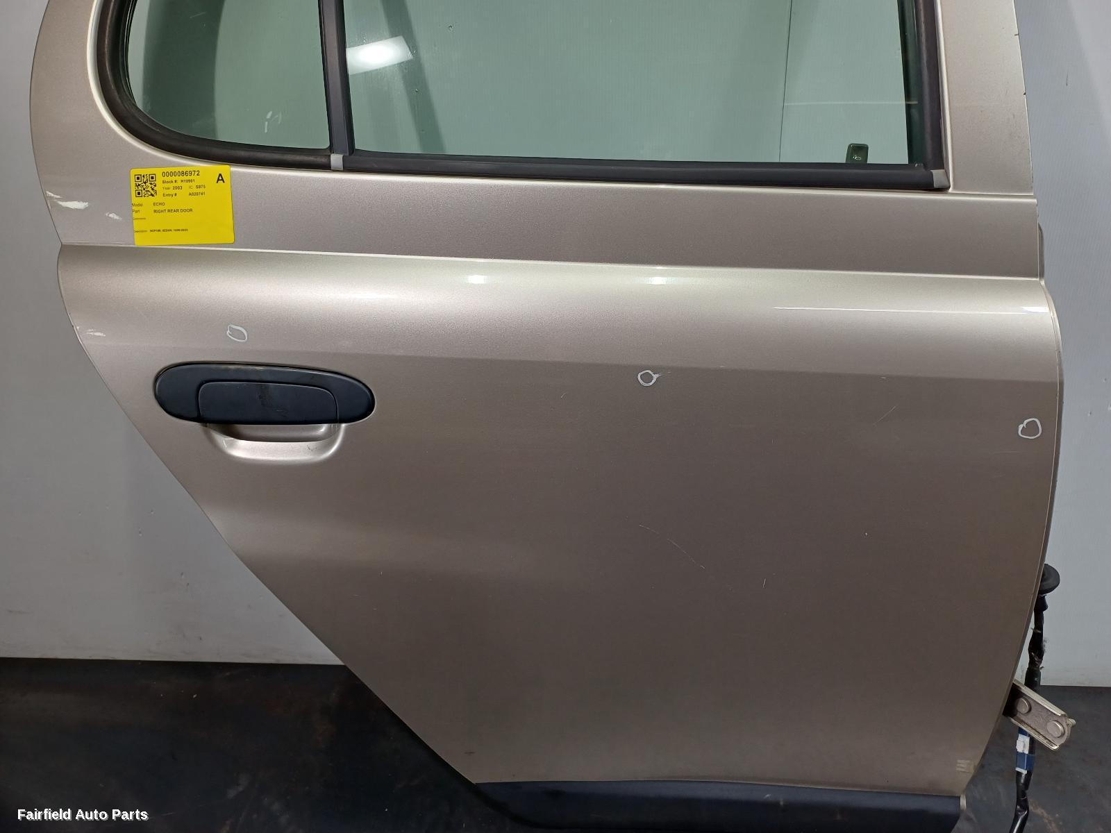 1999-2005 Toyota Echo Right Rear Door Sliding