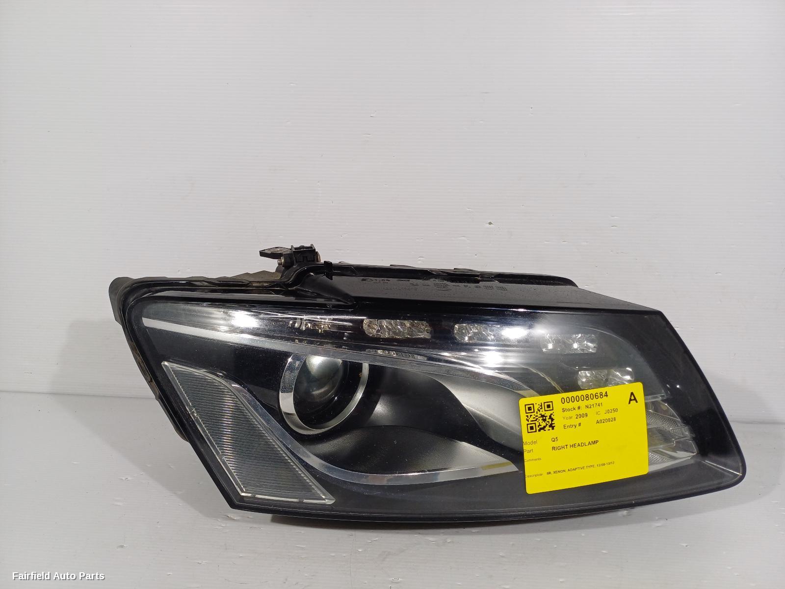 2008-2012 Audi Q5 Right Headlamp