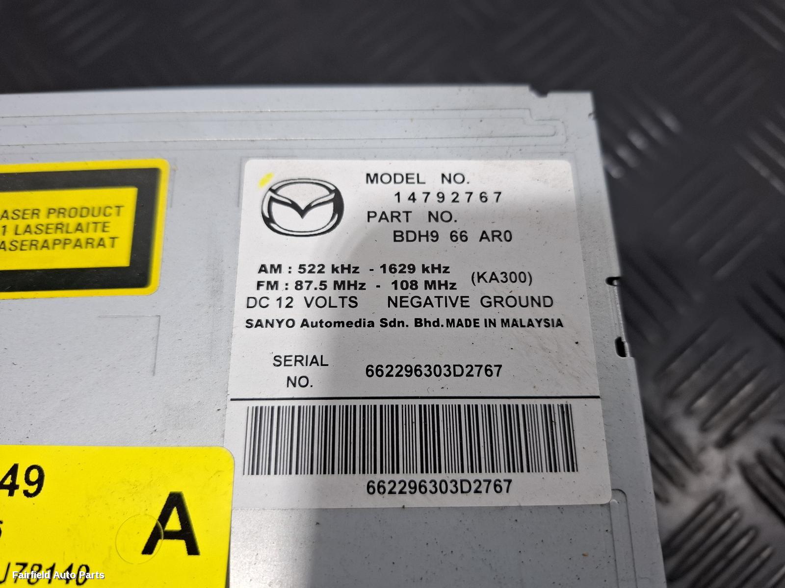 2009-2013 Mazda 3 Radio Cd Dvd Sat Tv