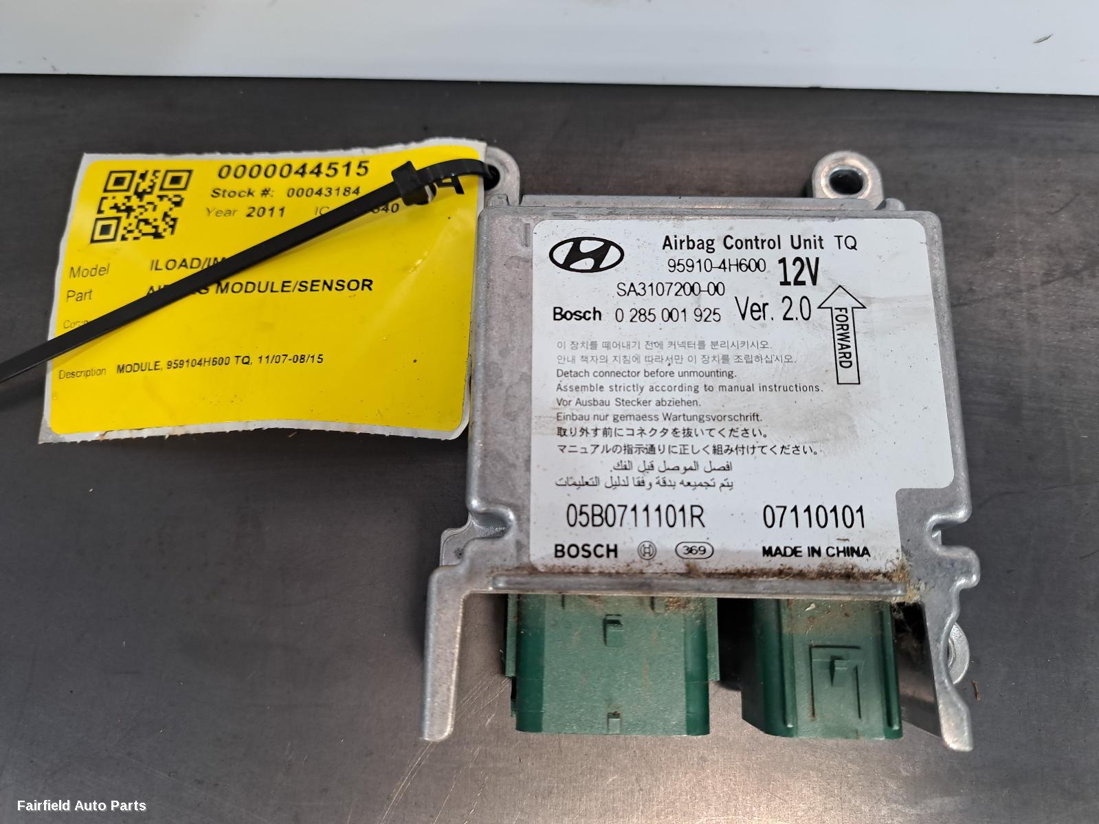 2007-2015 Hyundai Iload/imax Airbag Module Sensor