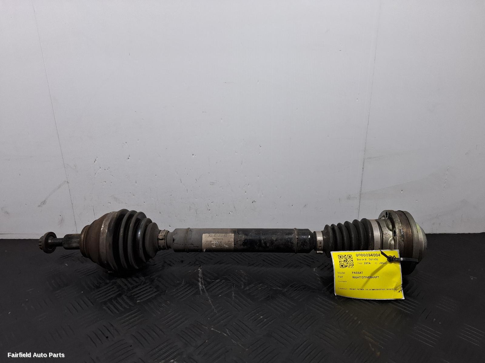 2008-2016 Volkswagen Passat Right Driveshaft
