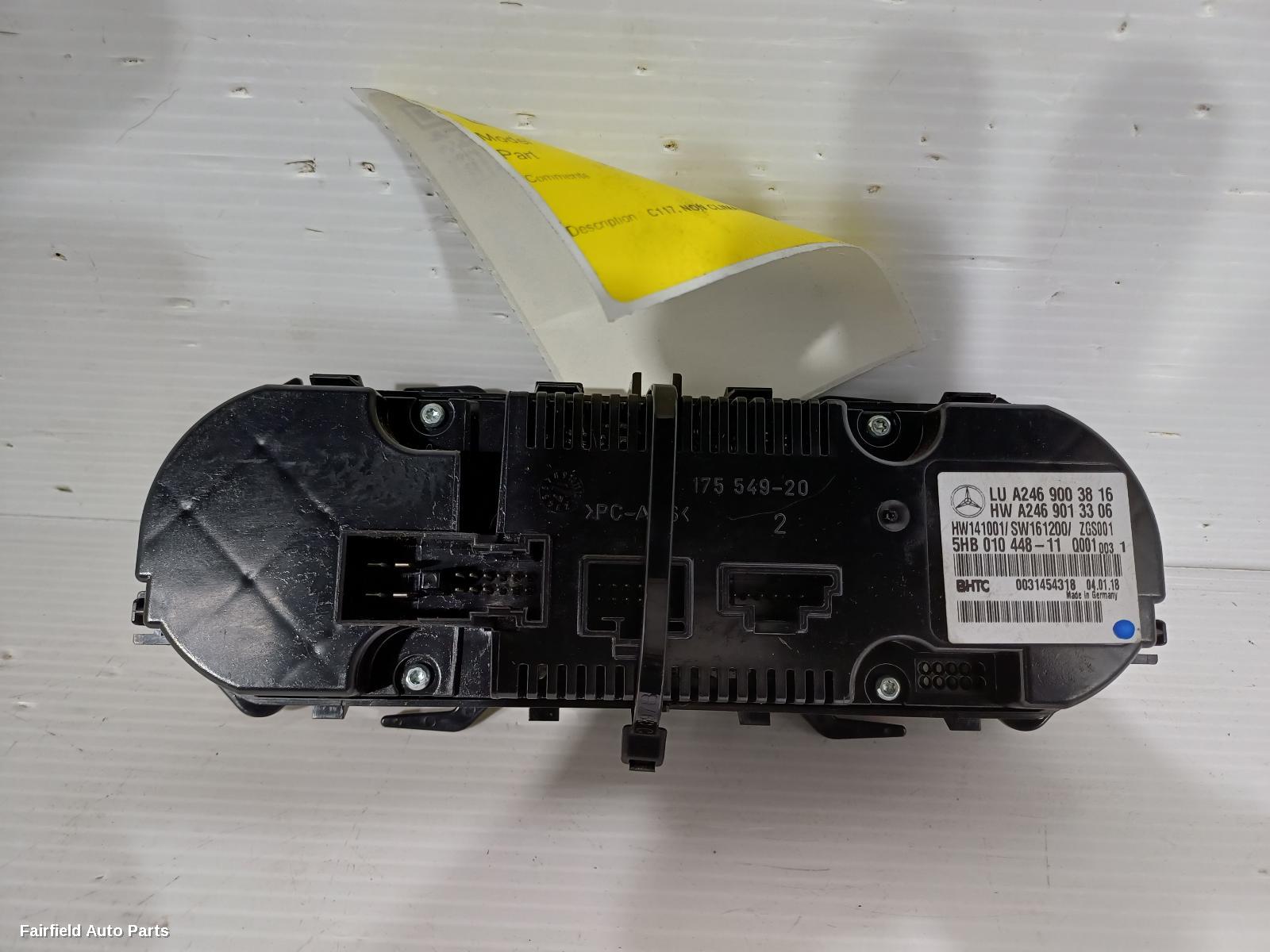 2013-2019 Mercedes Cla Class Heater Ac Controls