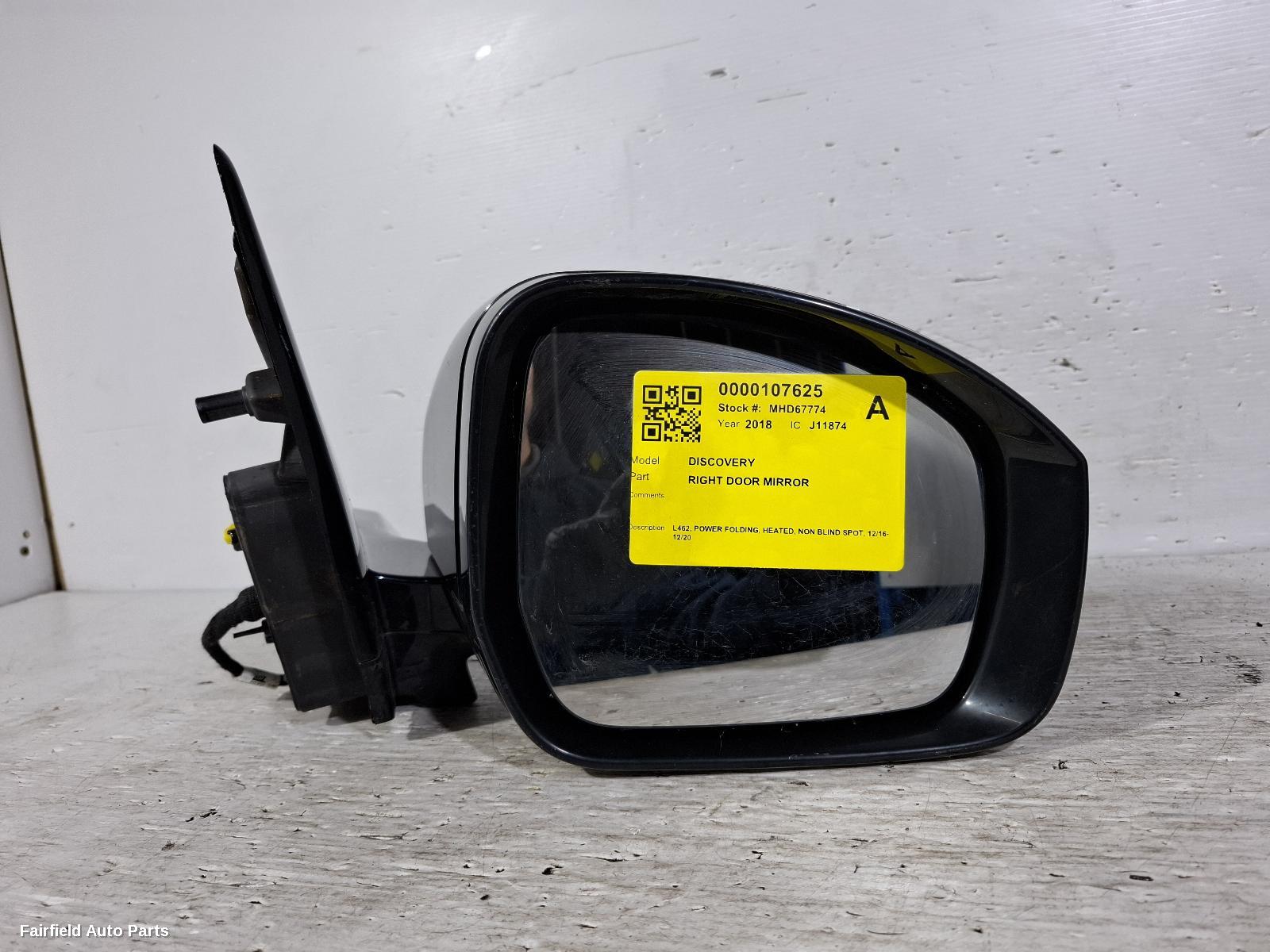 2016-2020 Land Rover Discovery Right Door Mirror