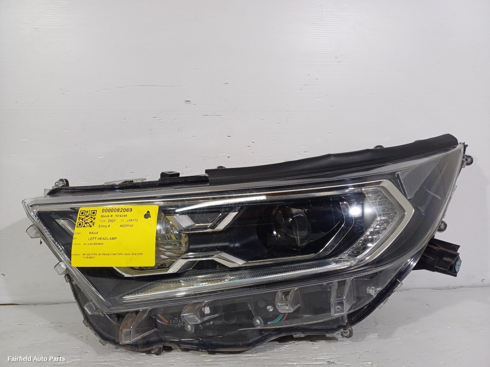 2018-2021 Toyota Rav4 Left Headlamp