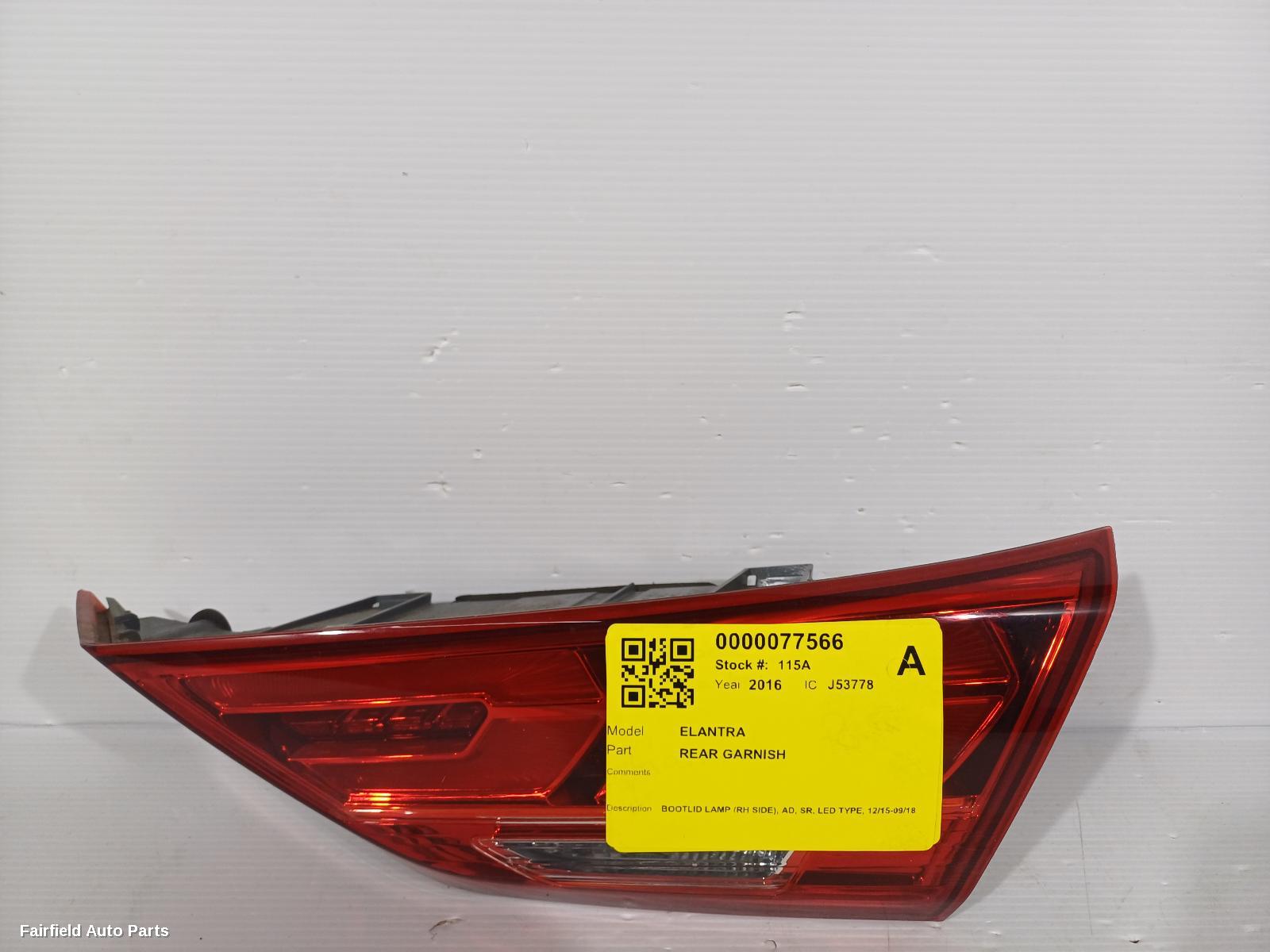 2015-2018 Hyundai Elantra Rear Garnish