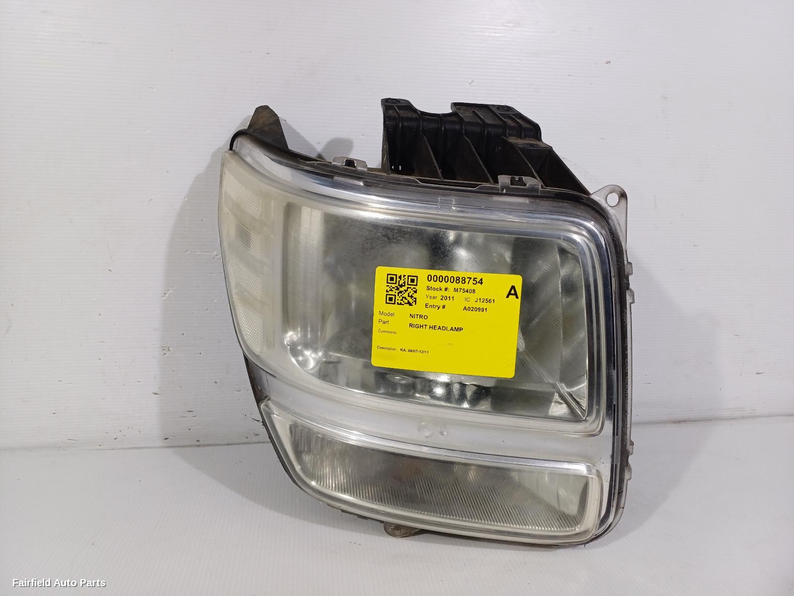 2007-2011 Dodge Nitro Right Headlamp